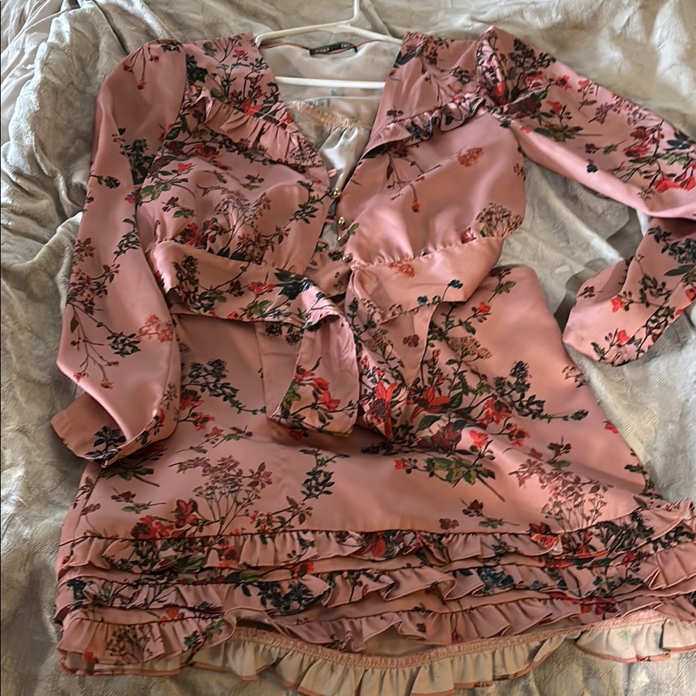 Honey Punch Pink Floral Midi Skirt